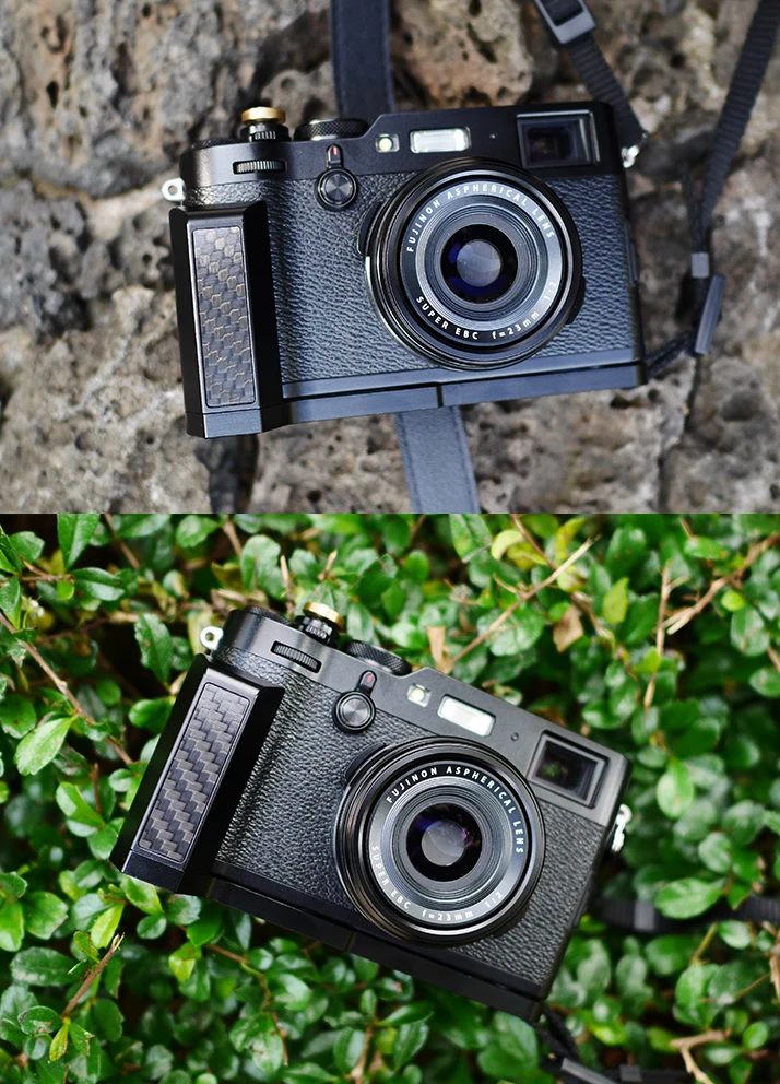 Алюминиевая Рукоятка Кронштейн быстросъемная l-пластина для FUJI X100F FUJIFILM X 100F X100T с углеродным фильтром/крестообразная пластина наклейка