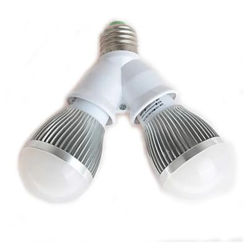 

E27 Lamp Holder Converter E27 to 2 E27 LED Y Shape Lamp Base Fireproof Material Bulb Splitter Adapter Free Shipping