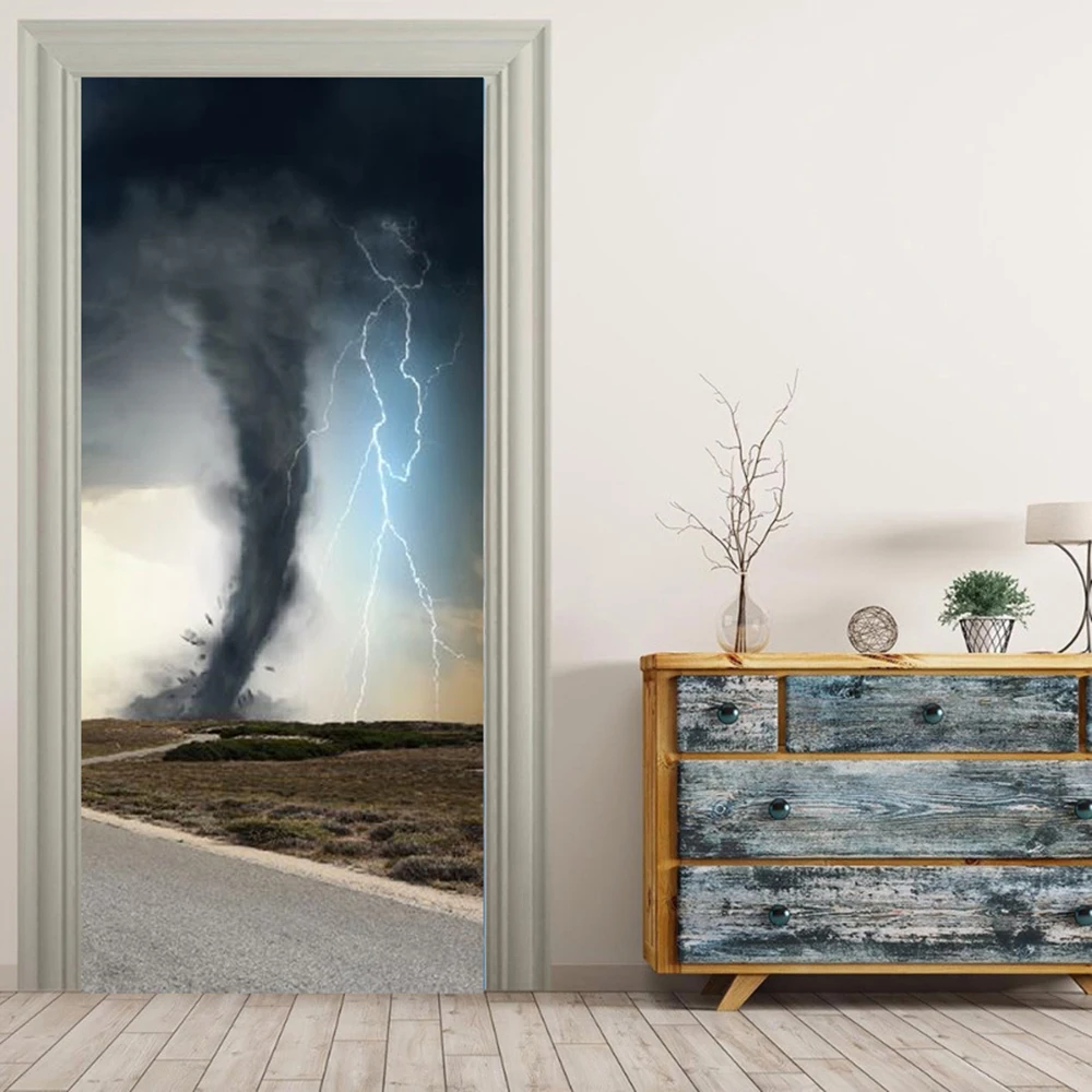 Настенная Наклейка Торнадо и молния s дверная наклейка обои наклейки украшение