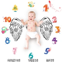 100100cm large wing printed photo blankets infant baby feather blanket swaddle wrap soft blanket baby photo props