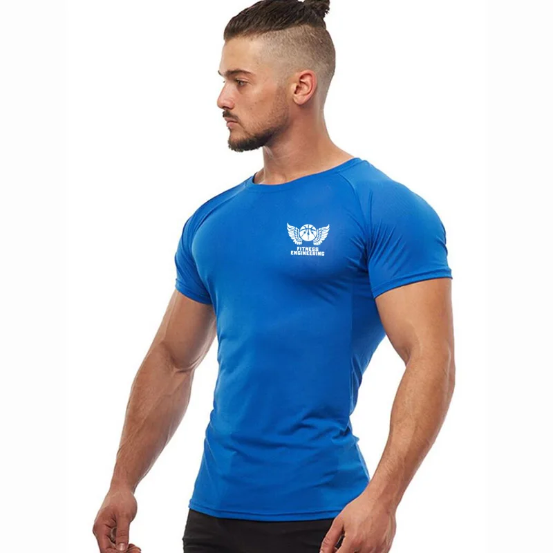 T03FEL Брендовая мужская футболка s muscle, мужские топы для бодибилдинга, фитнеса, хлопковые майки, хлопковая Сетчатая футболка с коротким рукавом - Цвет: T03FEL