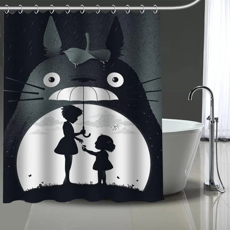 Занавеска для душа Tonari no Totoro с принтом водонепроницаемая моющаяся штора из