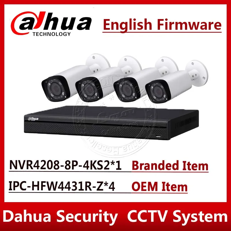 Экспресс доставка камера слежения Dahua Системы 4MP IP Камера 4 шт IPC HFW4431R Z OEM и 8CH 8POE