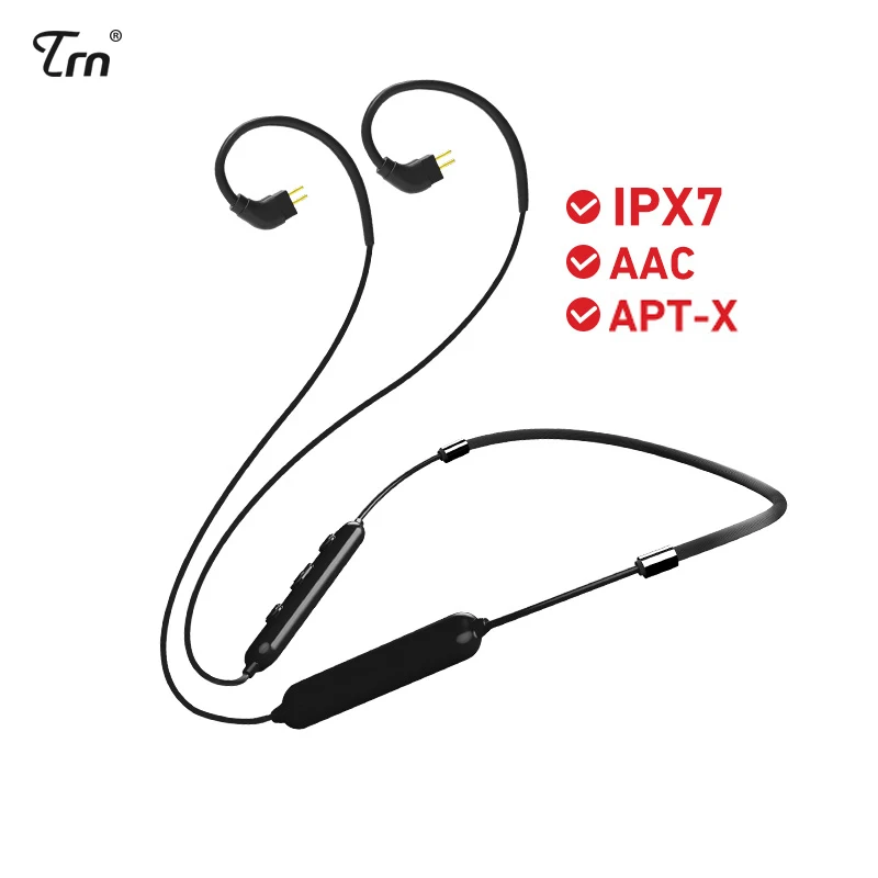 TRN BT10 беспроводной Bluetooth APT-X MMCX/2Pin Соединительный кабель Поддержка IPX7 для TRN V80 NICEHCK HK6/HK8 NK10 CSR8645 чип APTX