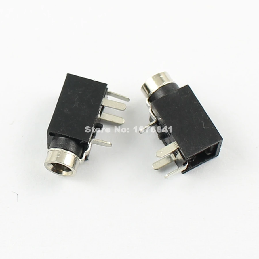100 шт. 2 5 мм аудио разъем 4 булавки DIP для стереонаушников PJ210B|4 pin female connector|4 femalejack