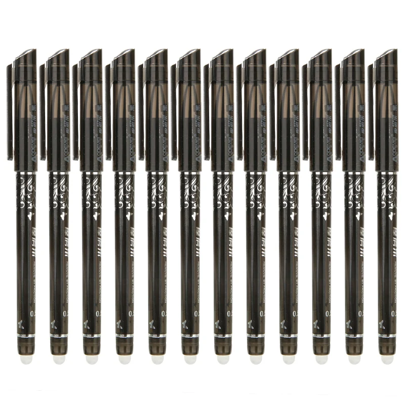 

12pcs black Erasable Gel Pen 0.5mm Erasable Pen Black Gel Ink Pens Set For Office School Students Writing Stationery