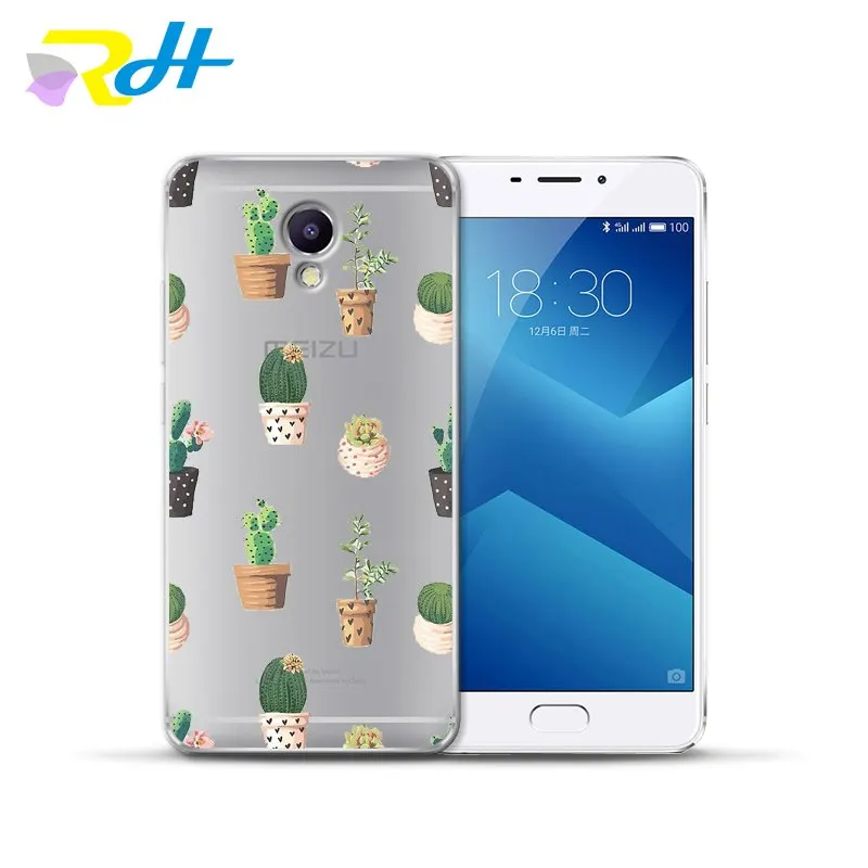 Для Meizu Coque Etui прозрачный силиконовый мягкий чехол из ТПУ С КАКТУСОМ банановым