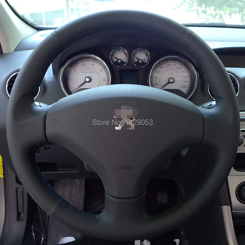 Чехол для Peugeot 408 руль охватывает Натуральная кожа DIY рулевое обложки Специально