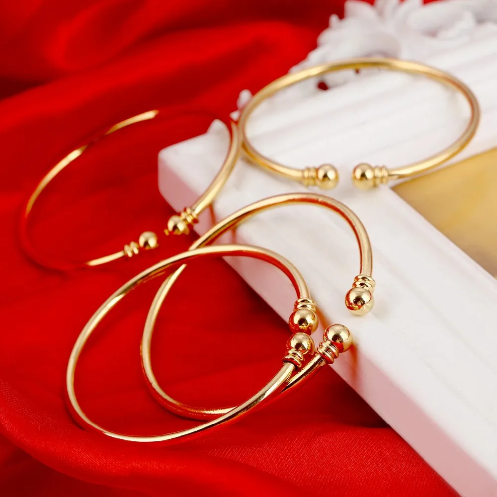 Простые гладкие парные ювелирные изделия золотой цвет браслет простые браслеты