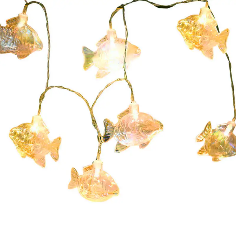 

1.5 meters 10LED lights ocean fish shape AA battery toggle switch PVC material home decoration string lights #4J05