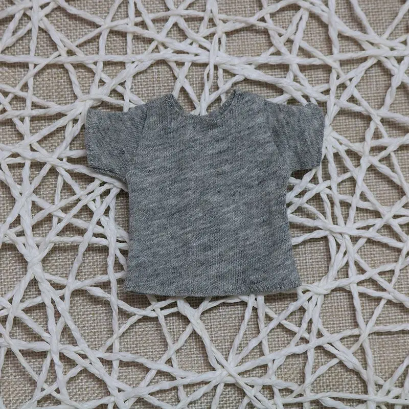 grey 1 шт. белая и черная Одежда для куклы, короткая футболка для куклы Blyth, аксессуары для куклы(подходит для куклы Blyth, Pullip, momoko, Licca, FR1/6 - Цвет: grey