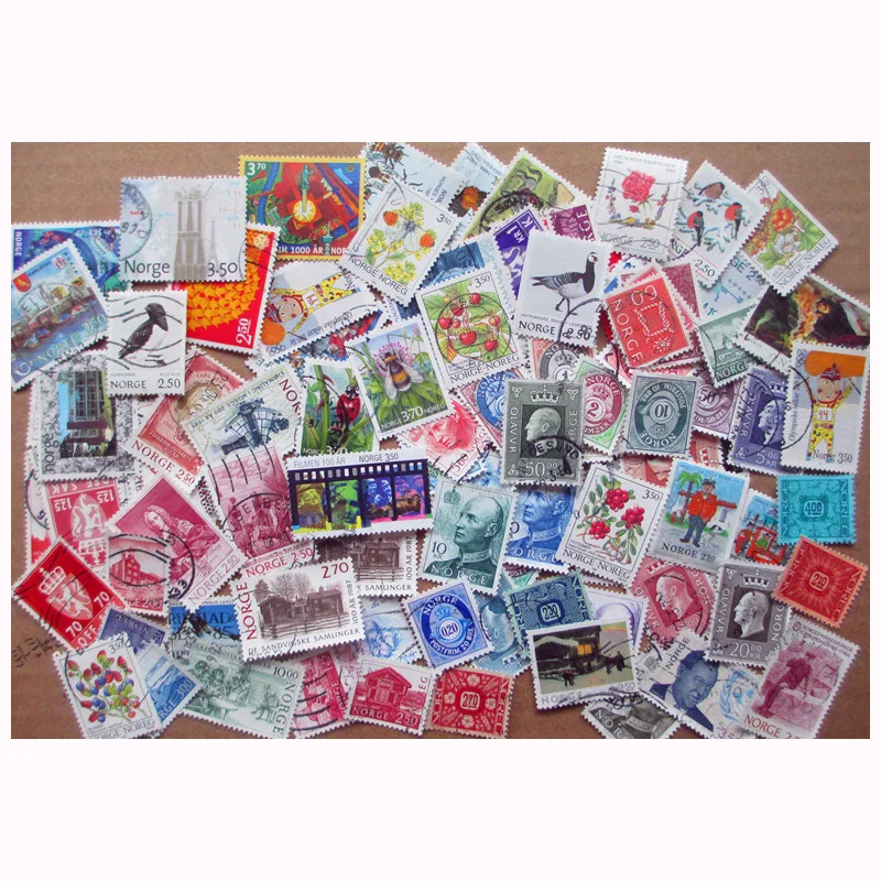 Норвегия 100 шт. б/у всех разная памятная в хорошем состоянии с пост Mark коллекция