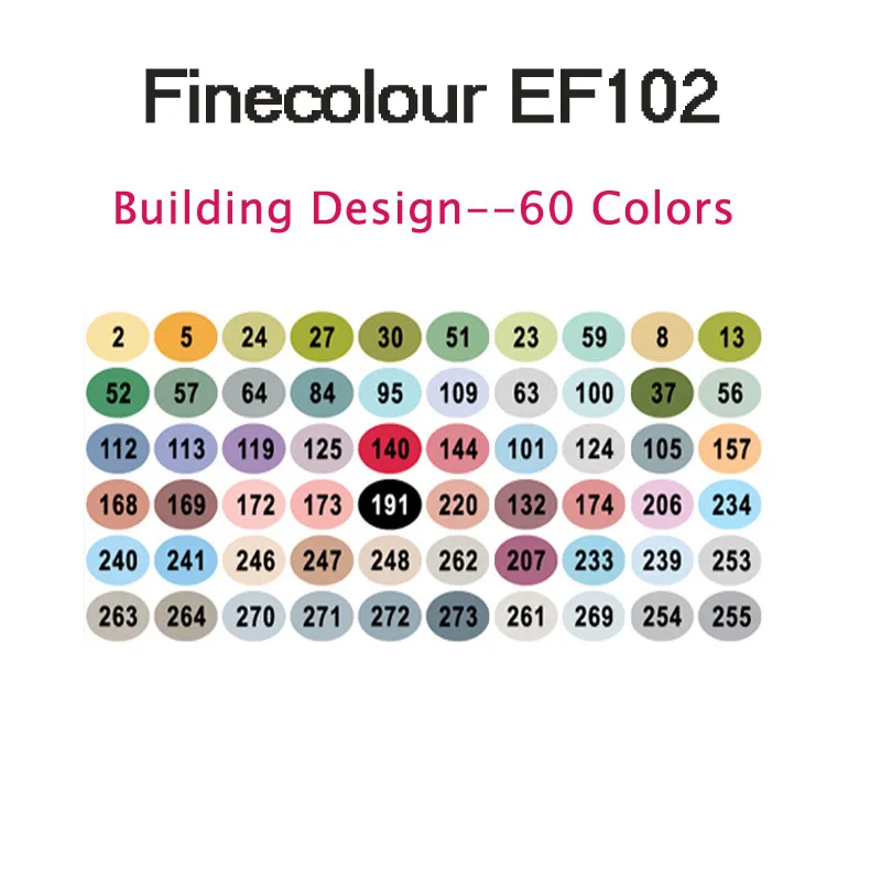 Finecolour EF102 двухсторонняя 72 цвета Кисть ручка искусство маркеры профессиональные для искусства эскиз окраска живопись манга и дизайн - Цвет: 60 building