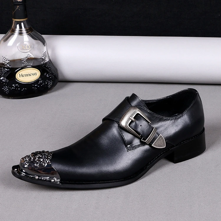 Свадебные туфли из натуральной кожи с пряжкой Мужская официальная обувь Мужские