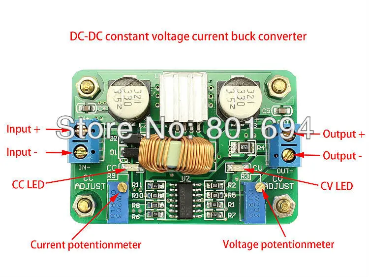 10 шт./лот DC-DC светодиодный модуль драйвера 5-30 в до 1 25-26 2A CC CV Регулируемый