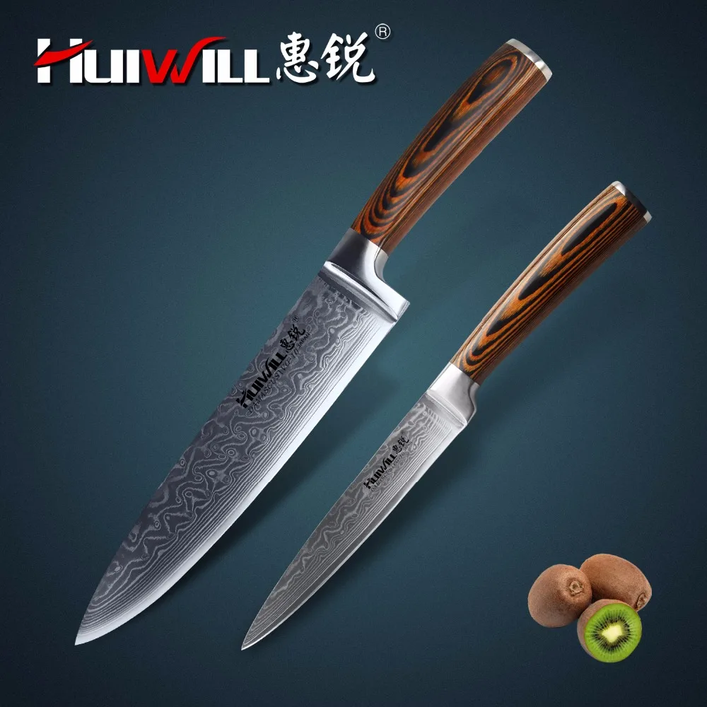 HUIWILL 67 слоев Дамасская нержавеющая кухня нож шеф повара набор кухонной посуды|chef
