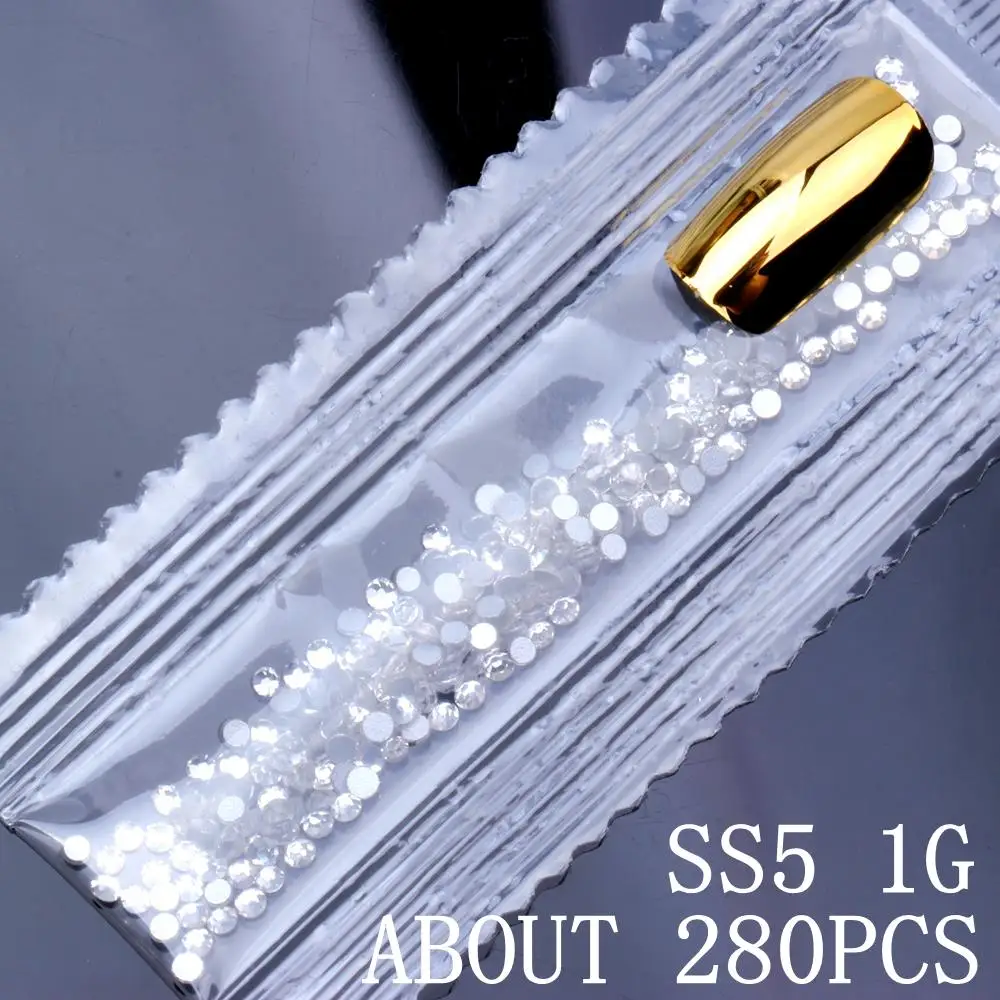 Clear ss5 1g Ногти "сделай сам" 6 г 1500 шт Crystal Кристалл Стразы AB с плоским основанием, для ногтей горный хрусталь 3D не исправление ногтей искусство инструмент для маникюра - Цвет: Clear ss5 1g