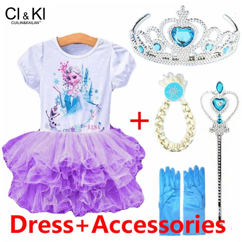 CuilinKailan платье Анна Эльза Принцесса София вечерние платья infantil fever Costume костюм vestido rapunzel jurk disfraces - Цвет: 1
