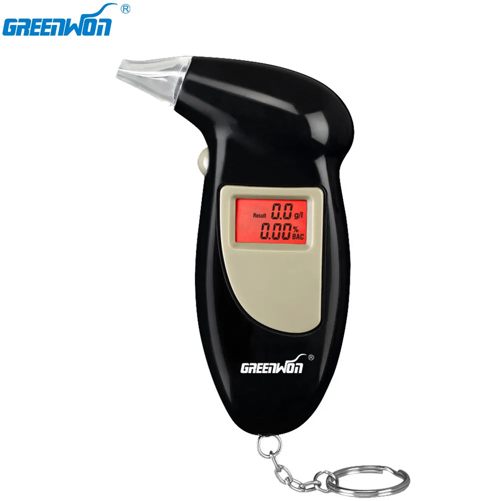 

GREENWON portable digital keychain alcohol tester or breathalyzers alcoholmeters with red backlight wholesale