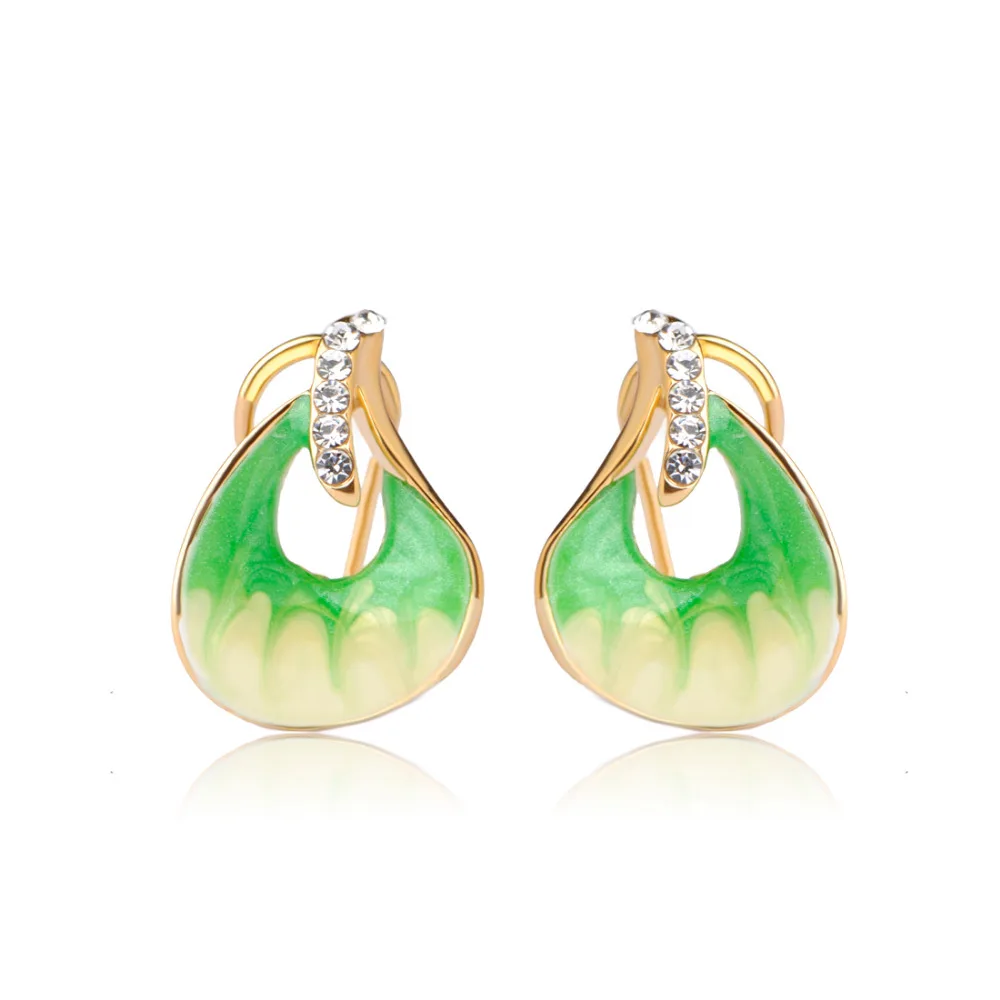 Женские серьги с эмалью 7 цветов ювелирное изделие золотого цвета Кристальные