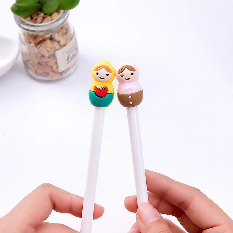 4 шт. креативная русская кукла гелевая ручка Kawaii шариковые ручки набор