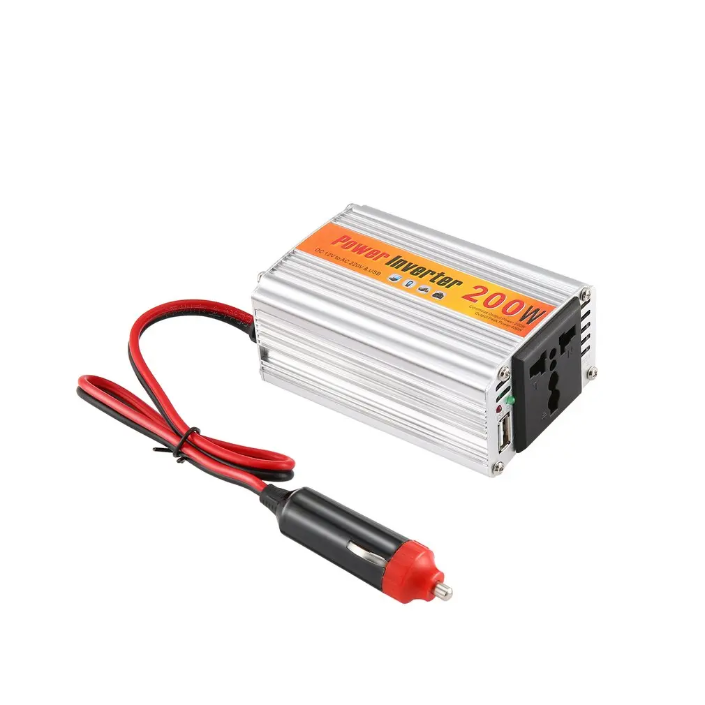 200w преобразователь напряжения автомобиля 12v 220v с зарядных порта Usb для автомобиля Мощность конвертер, работающего на постоянном токе 12 В в переменный ток 220V автомобильный адаптер для адаптера переменного тока 200 Вт автомобильный Стайлинг