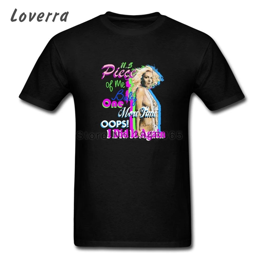 Бритни Спирс Упс Для мужчин футболка короткий рукав o образным вырезом супер