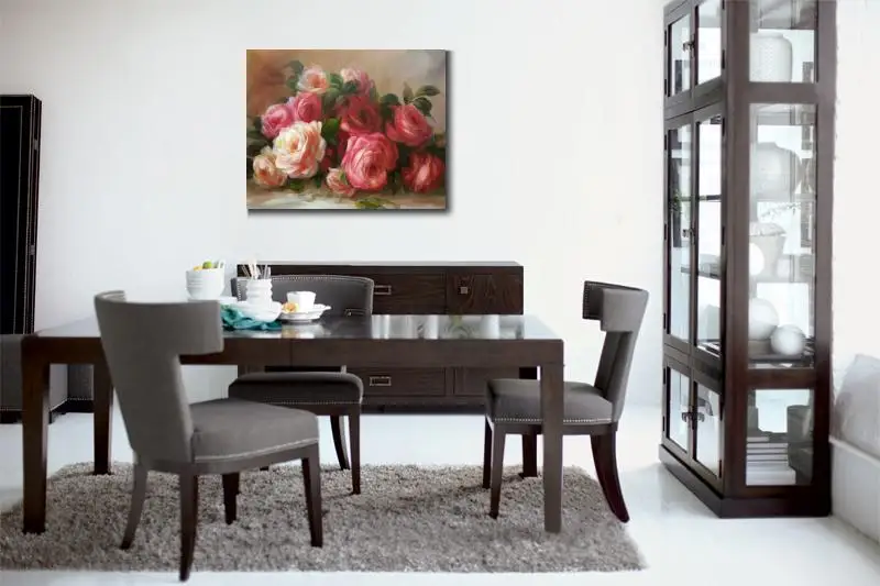 Canvas Art Painting Flowers Pierre Auguste Renoir Oil Reproduction Discarded Roses Hand Painted Modern Artwork For Bedroom Decor | Дом и сад