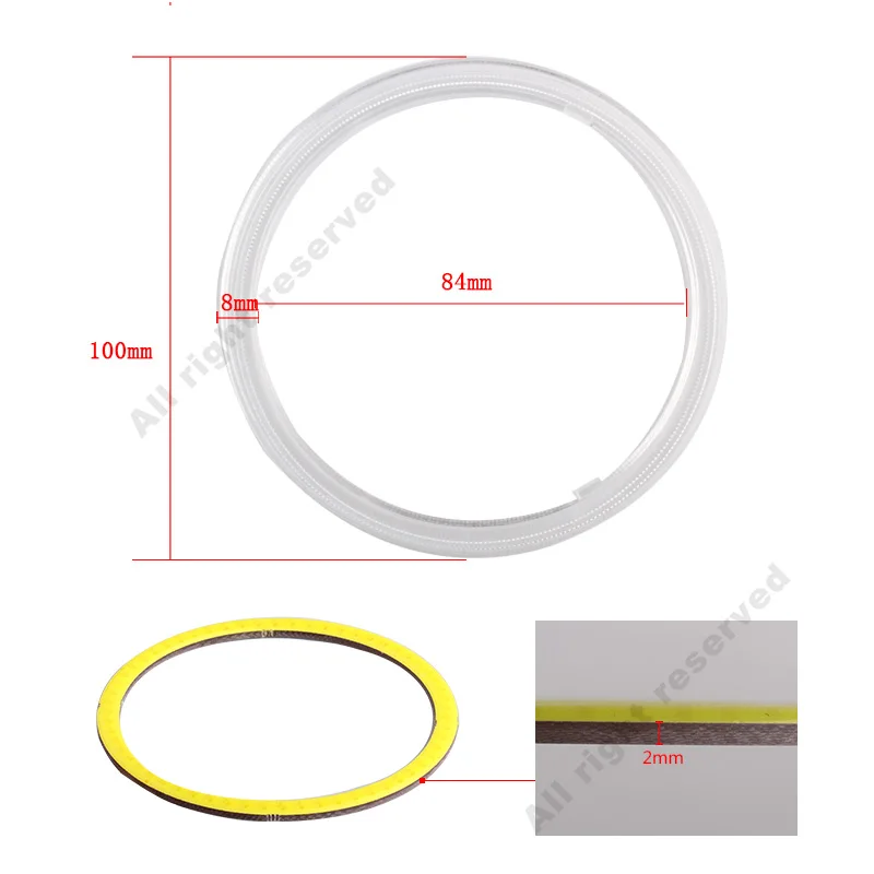 2 шт. Автомобильные противотуманные фасветильник Angel Eyes COB LED 6000K 60 мм 70 80 90 100 110 120