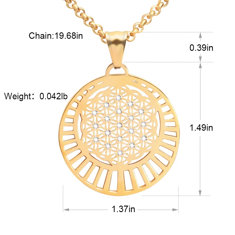 SOITIS Высокое качество нержавеющая сталь круглый кулон Iced out Блестящий горный хрусталь хип хоп ожерелья ювелирные изделия подарок Прямая поставка
