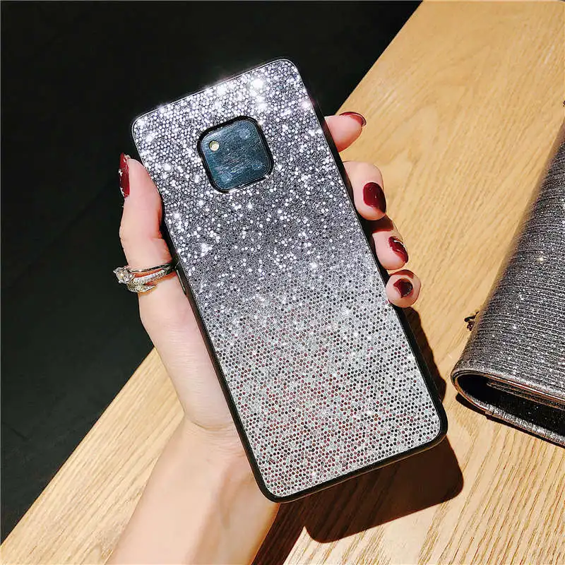 Gradient Gray Для Huawei P30 Mate 20 Pro Lite чехол P Smart для Huawei P20 Pro Lite чехол Honor 10 8X Чехлы роскошный блестящий силиконовый - Цвет: Gradient Gray