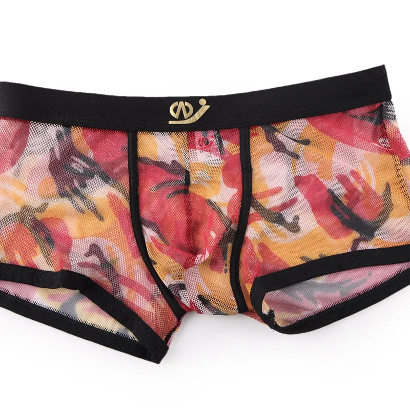 WJ брендовая одежда прозрачный Для мужчин s сексуальное нижнее белье сетка