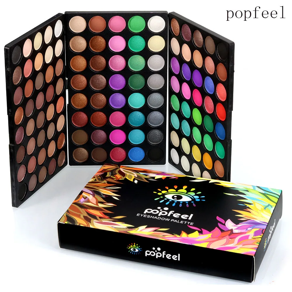 Бренд popfeel 120 комбинация цветов Упаковка коробка Тени для век набор пудр матовые глаза Красота Тени для век палитра макияж maquiagem