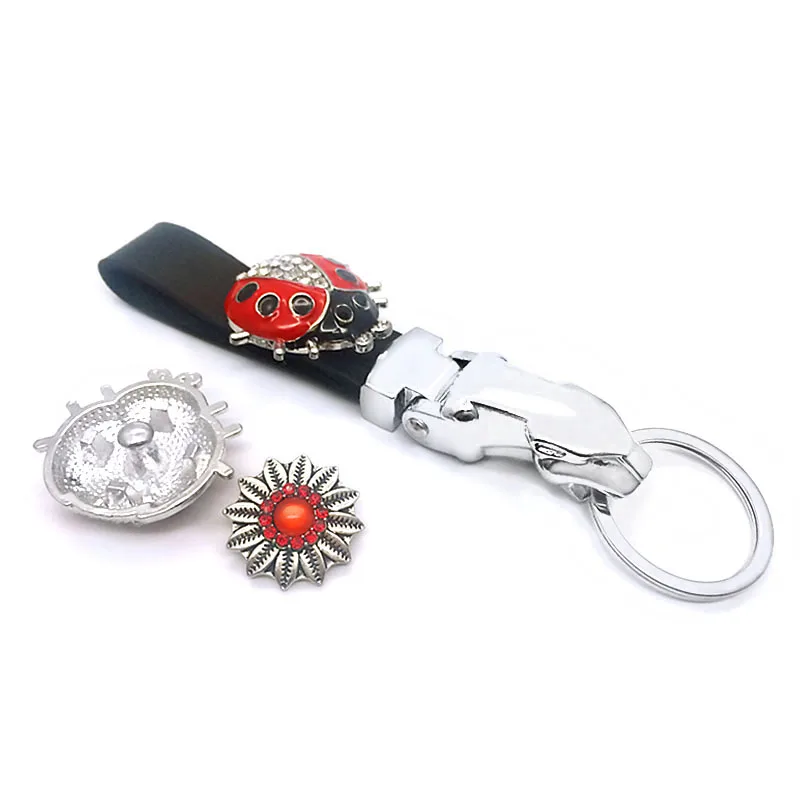 

Interchangeable Leopard head 08 Really Genuine Leather Key Chains 18mm Snap Button necklace Jewelry For Men Women Gift