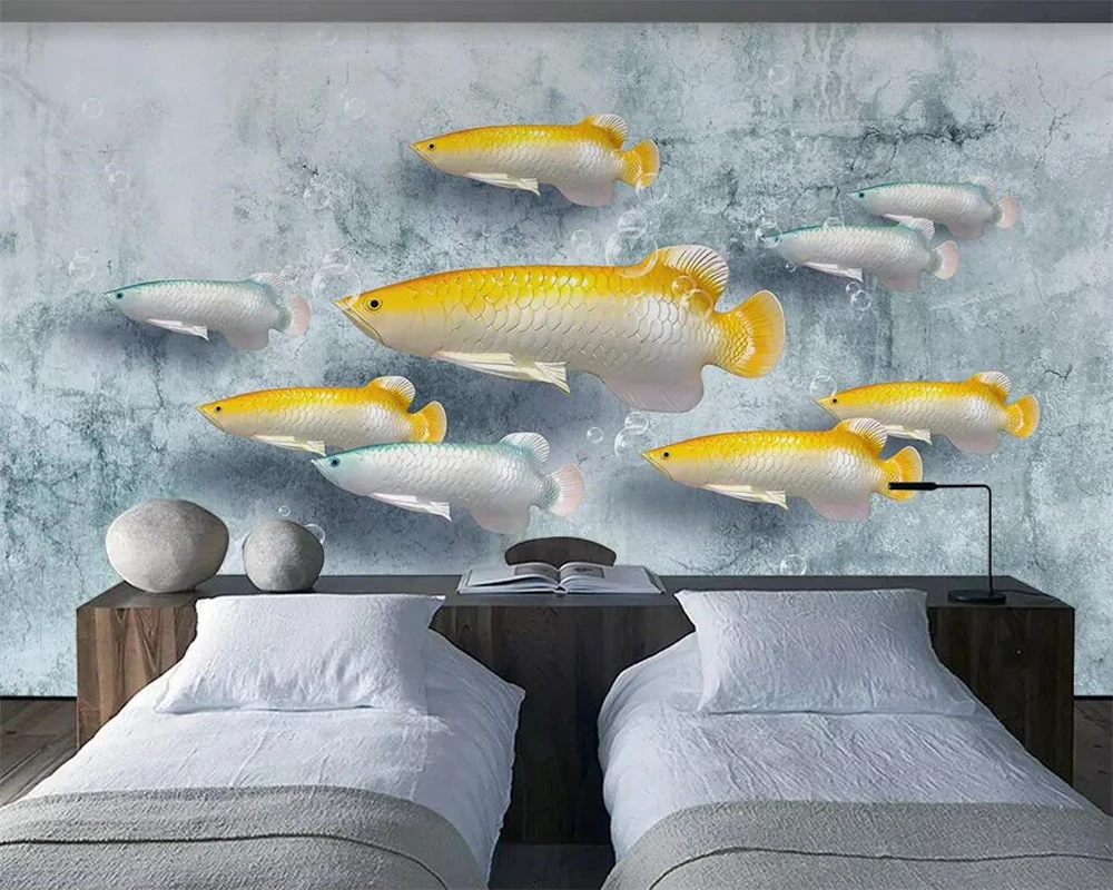 Beibehang пользовательские обои 3D стерео тиснение arowana фоновая стена гостиная