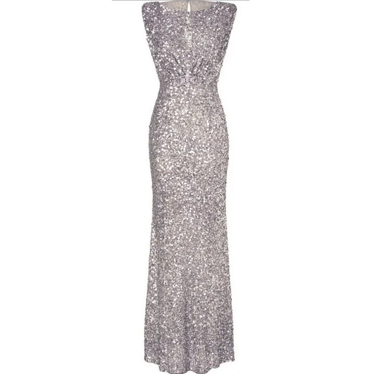 Элегантное летнее платье с блестками и открытой спиной в европейском