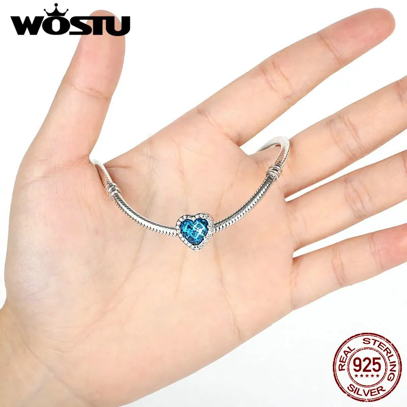 Real 100% 925 Sterling Silver Dazzling Radiant Heart Shape Charm Beads Fit Original Bracelet Wedding Jewelry | Украшения и