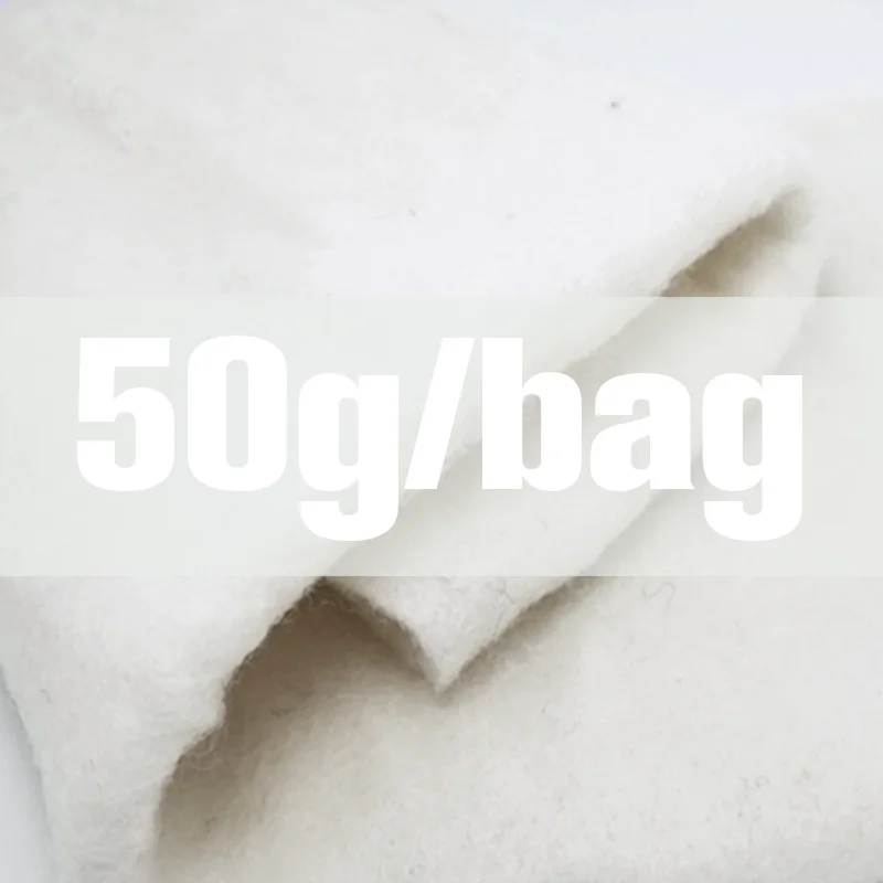 50gram Натуральная шерсть Батт/полувойлочная шерсть для игольчатого войлока, игла для валяния, прядильное волокно, реквизит для фотосессии белый - Цвет: 50gram