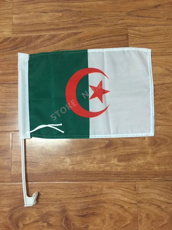 

Флаг Алжира, флаг с окошком 30 х45с, флаг для автомобиля, украшение для автомобиля, бесплатная доставка