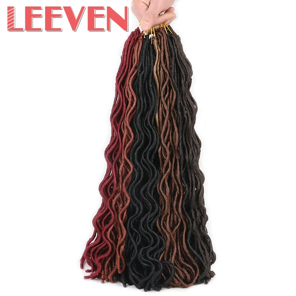 Leeven 20 дюймов 100 г 24 корня вязание крючком коса волнистые искусственные Лоскутные