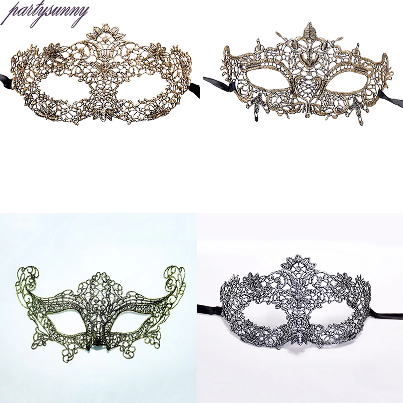 2017 Новый Золото Серебро Кружева Маска Партии Хэллоуин Лицо Маску косплей Маски