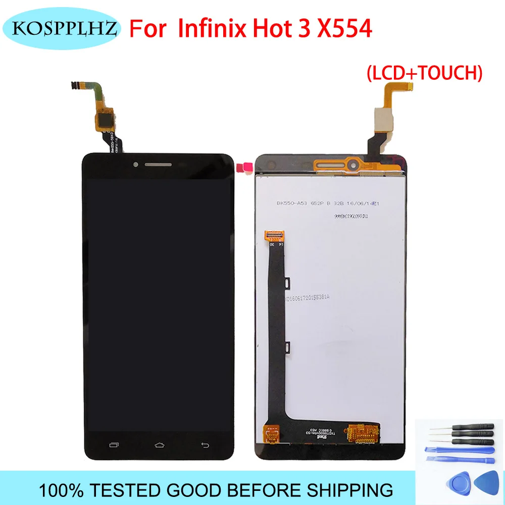 1 шт./лот test ok для Infinix Hot 3 X554 ЖК дисплей + сенсорный экран дигитайзер HOT3 X 554 с