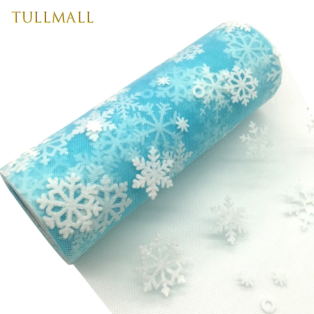 TULLMALL Снежинка тюль рулон 15 см 10 ярдов Baby Shower Fabrick Spool свадебное украшение для