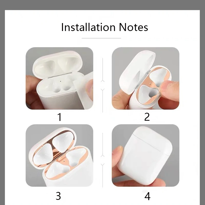 1 комплект металлическая пыль защитная наклейка для Apple Airpods2 чехол