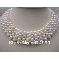Wide pearl necklace wedding dinner covering postoperative scar, etc. The bride necklace woven natural pearl necklace