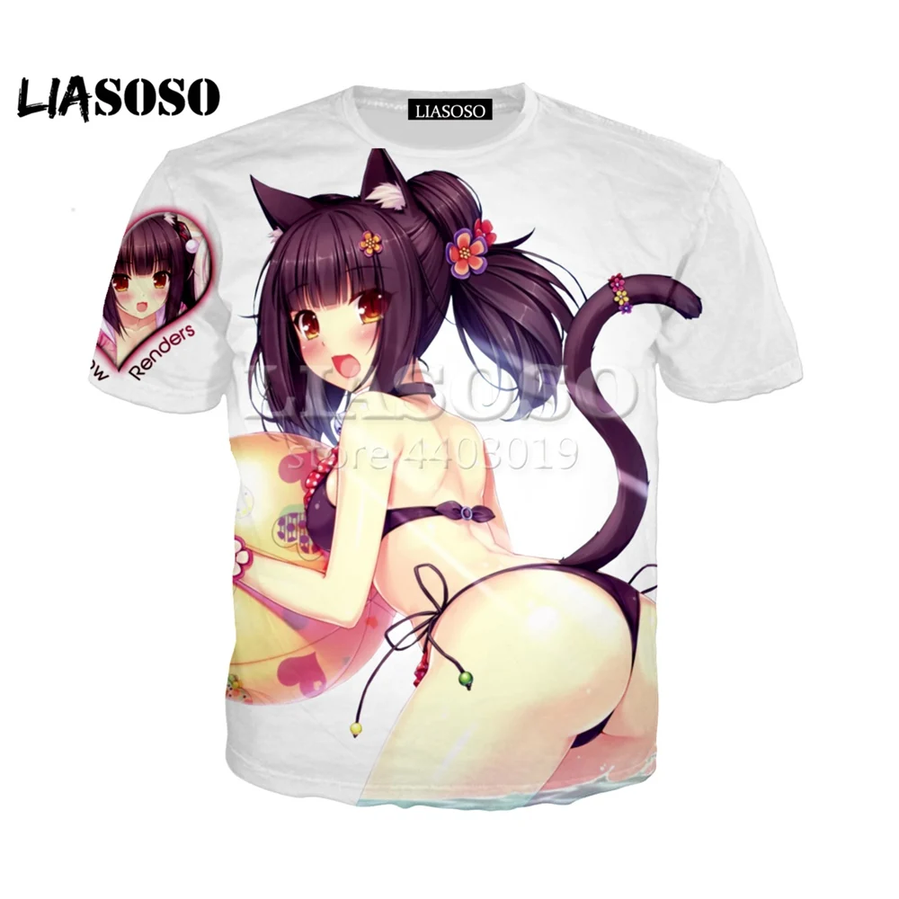 Liaseo 2018 летняя Новинка 3D цветной принт Милая аниме Loli для женщин и мужчин Модная