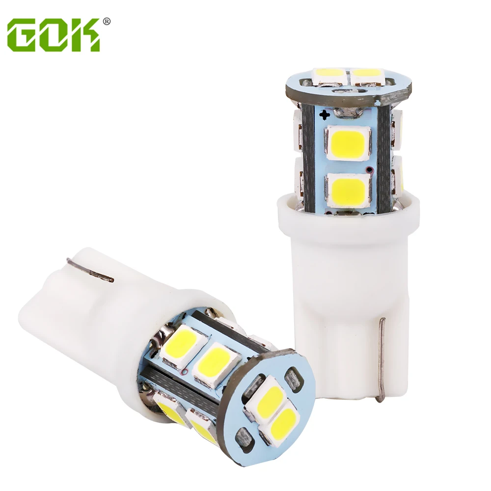 

2 шт., Автомобильные светодиодные ламсветильник T10 10SMD 2835 W5W 12 В