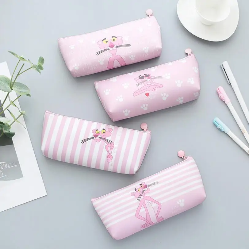 1 шт. милый Kawaii розовый леопард PU школьный канцелярский пенал Розовая пантера