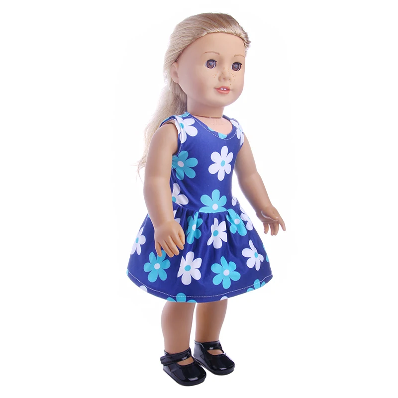 ZWSISU синий платье с принтом для девочек 18 дюймов American Girl Doll 43 см Zapf куклы baby born