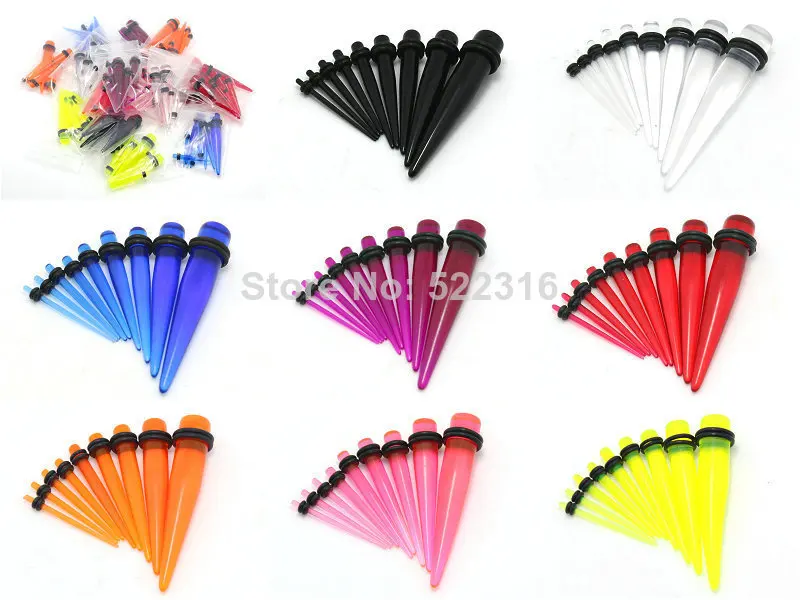 Пирсинг ювелирные изделия 9 шт. ухо растяжка Kit в акриловой 2 о-образным кольца уха